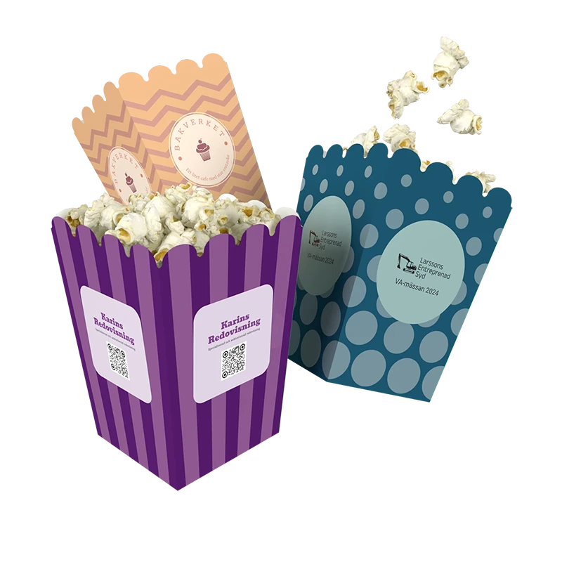 Eventpopcorn - Färdigpoppat popcorn och unika popcornboxar